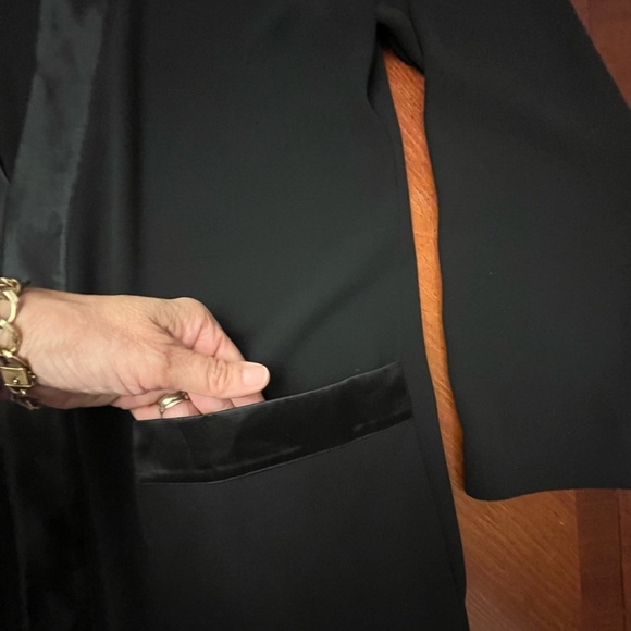 Vintage Anne Klein Open Tuxedo Jacket Blazer Black Size 8 - Picture 4 of 5